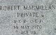 PVT Robert MacMillan's Military headstone